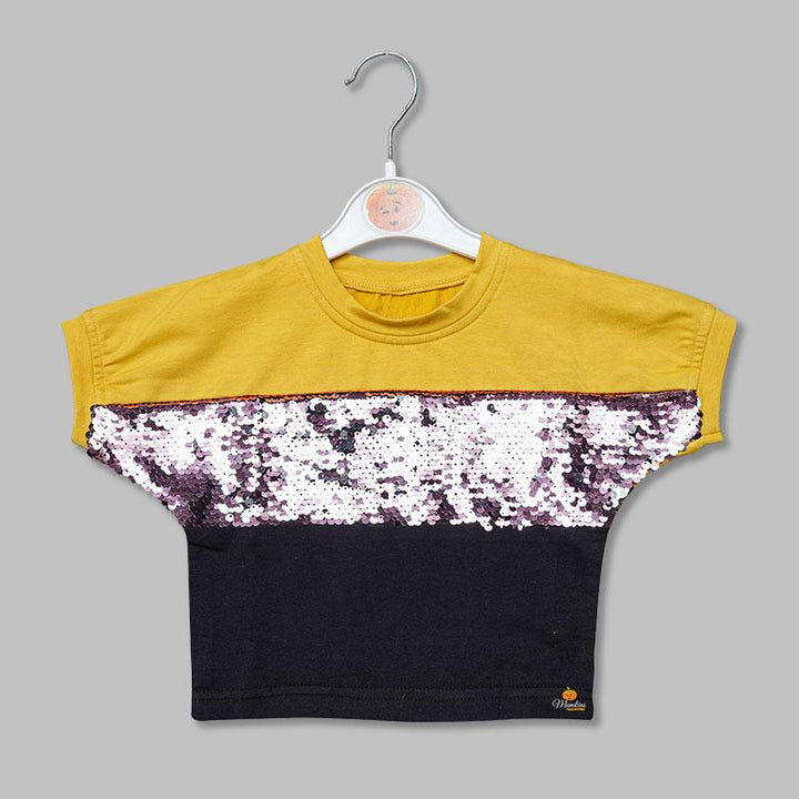 Top for Girls and Kids with an Elegant Sequins Front View