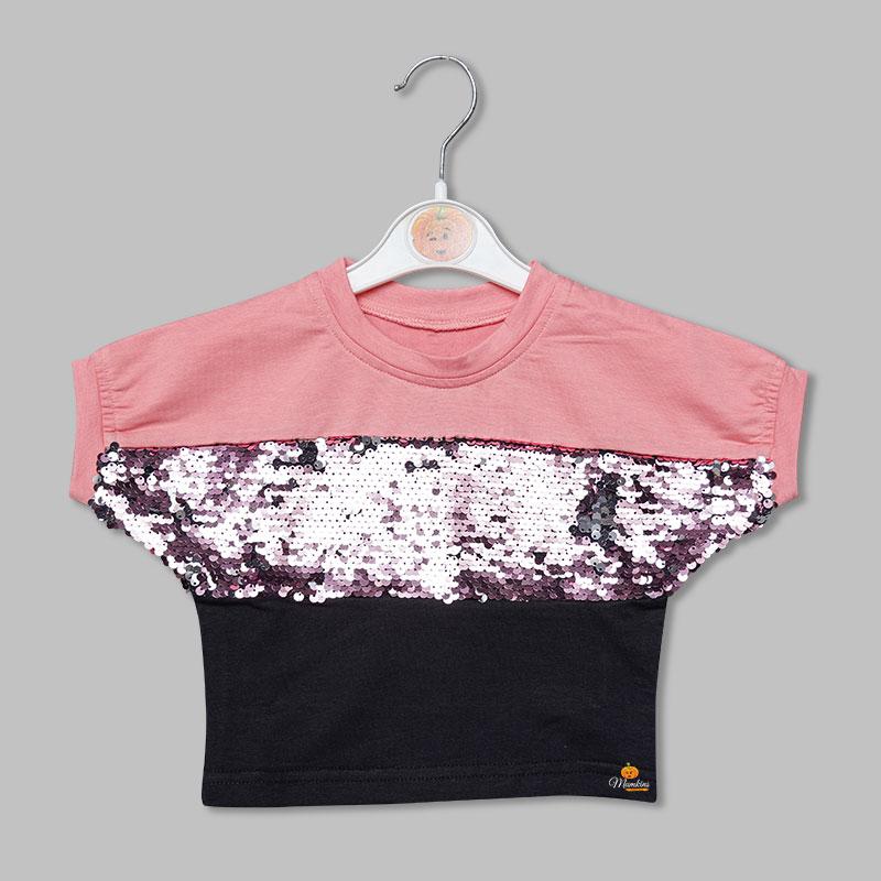 Top for Girls and Kids with an Elegant Sequins Front View