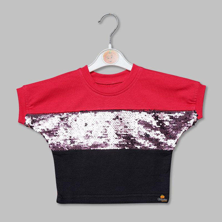 Top for Girls and Kids with an Elegant Sequins Front View