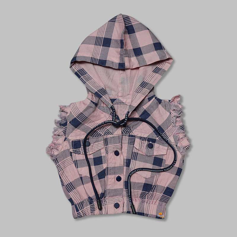 Top for Kid Girls with Sleeveless Hoodie Pattern