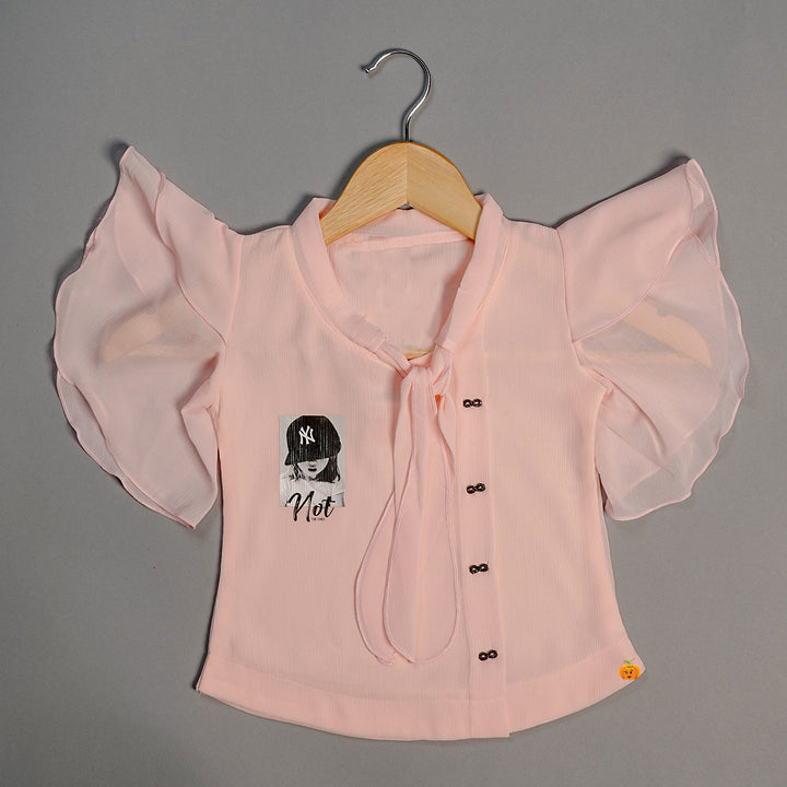 Butterfly Sleeves Top for Kids Front View