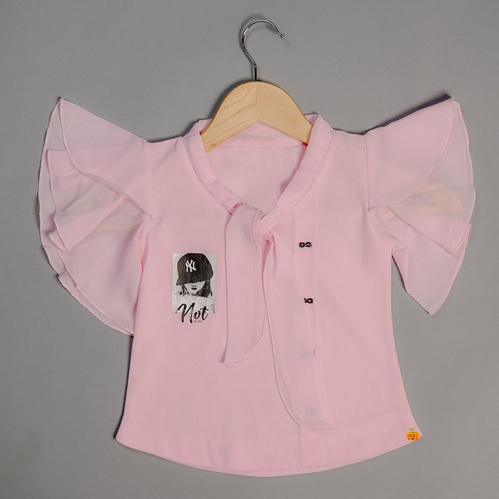 Butterfly Sleeves Top for Kids Front View