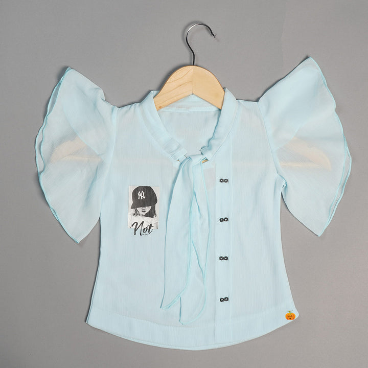 Butterfly Sleeves Top for Kids Front View