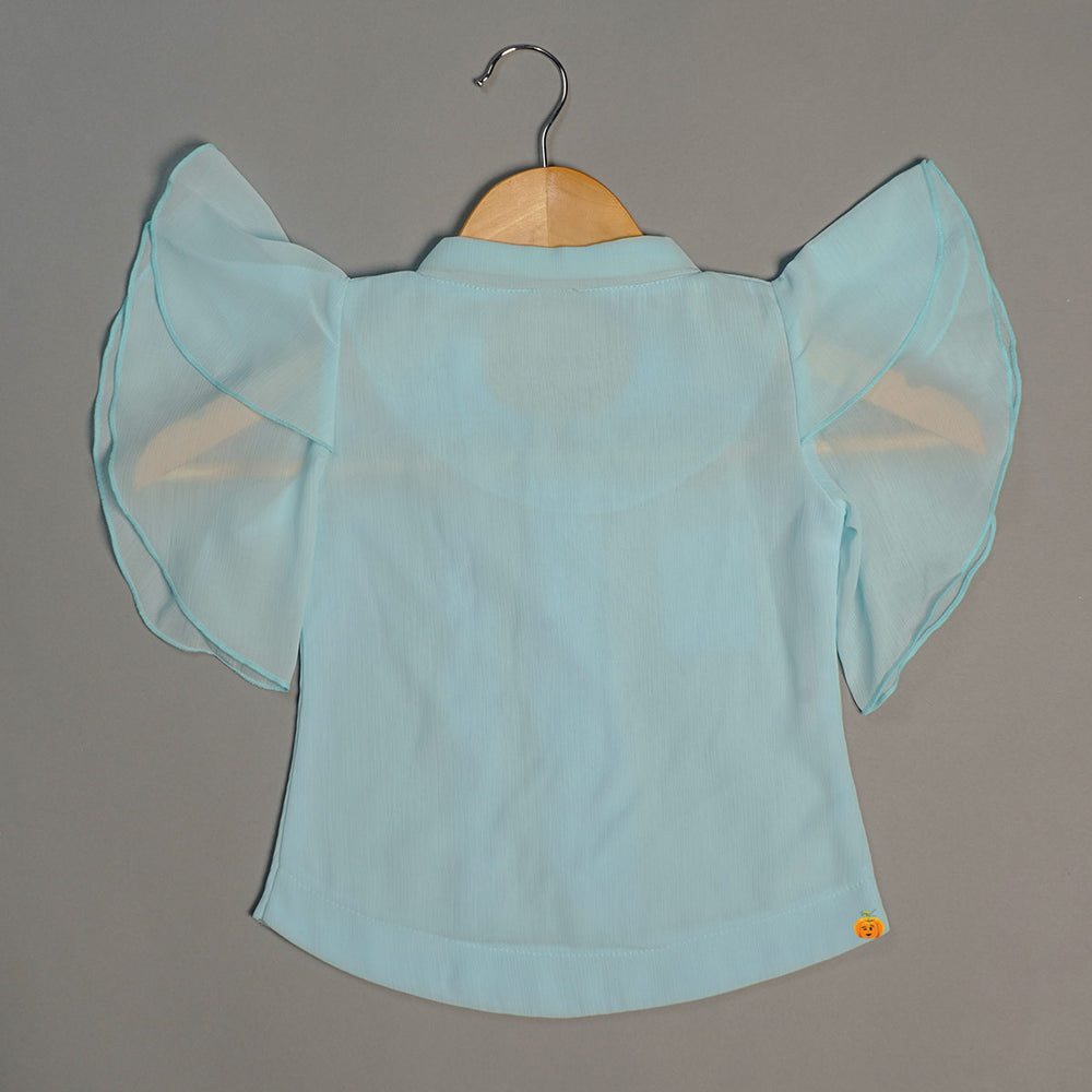 Butterfly Sleeves Top for Kids Back View