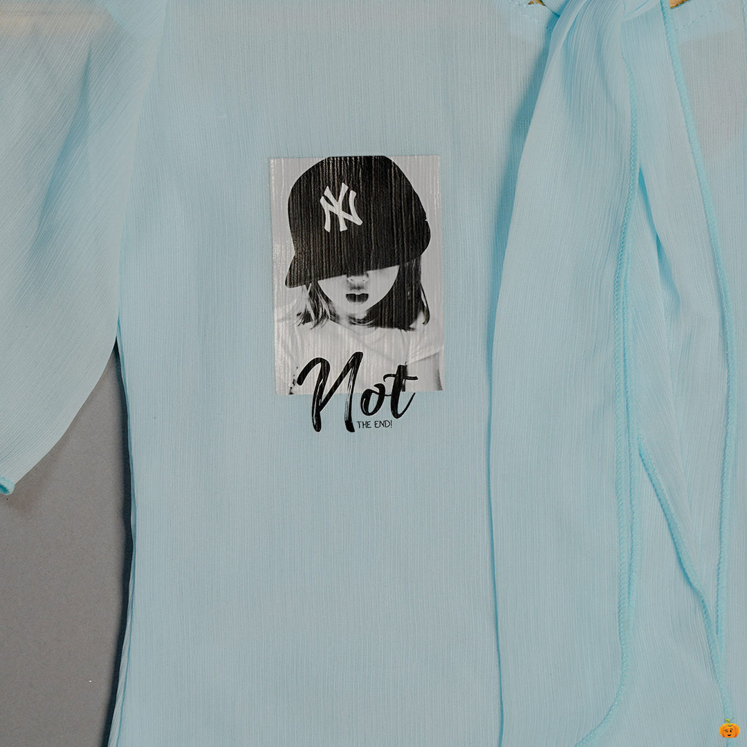 Butterfly Sleeves Top for Kids Close Up View