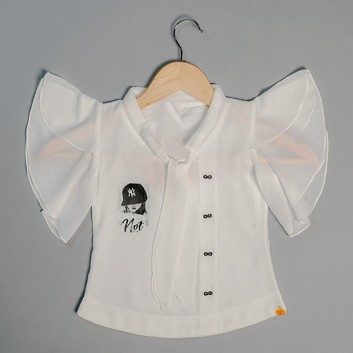 Butterfly Sleeves Top for Kids Front View