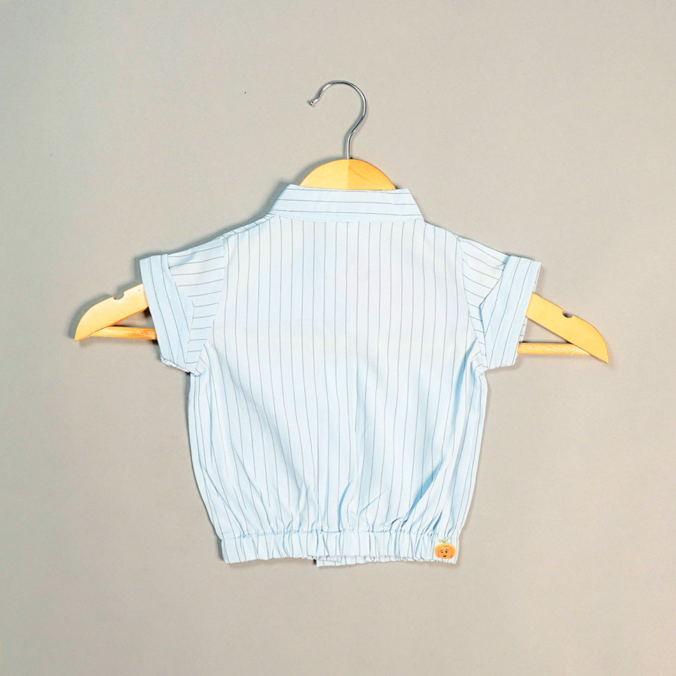 Stripes & Buttons Design Top for kids Back View