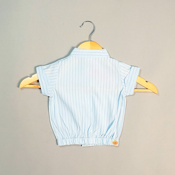 Stripes & Buttons Design Top for kids Back View