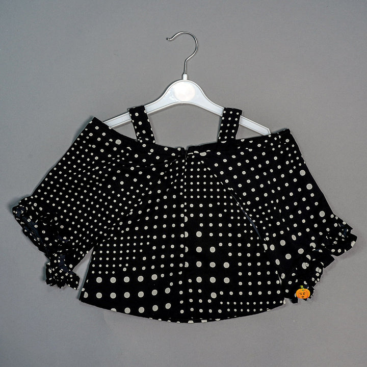 Stylish Baby Girl Tops with Dotted Pattern Back View