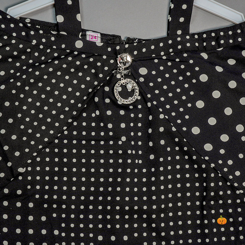 Stylish Baby Girl Tops with Dotted Pattern Close Up View