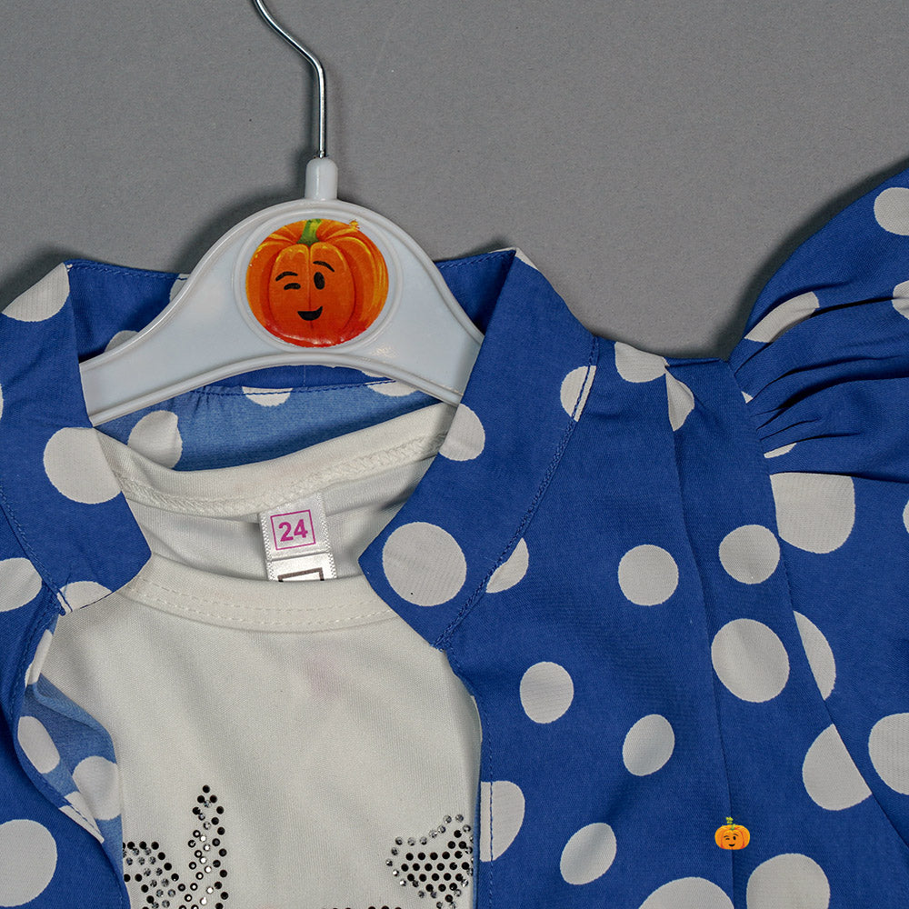 Beautiful Dotted Top for Kids and Girls Close Up View'