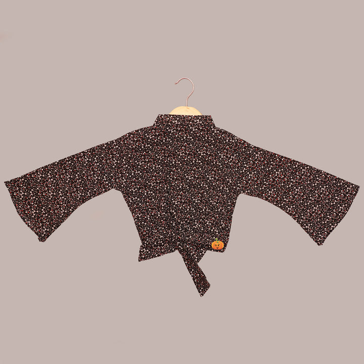 Printed Full Sleeves Girls Top Back View