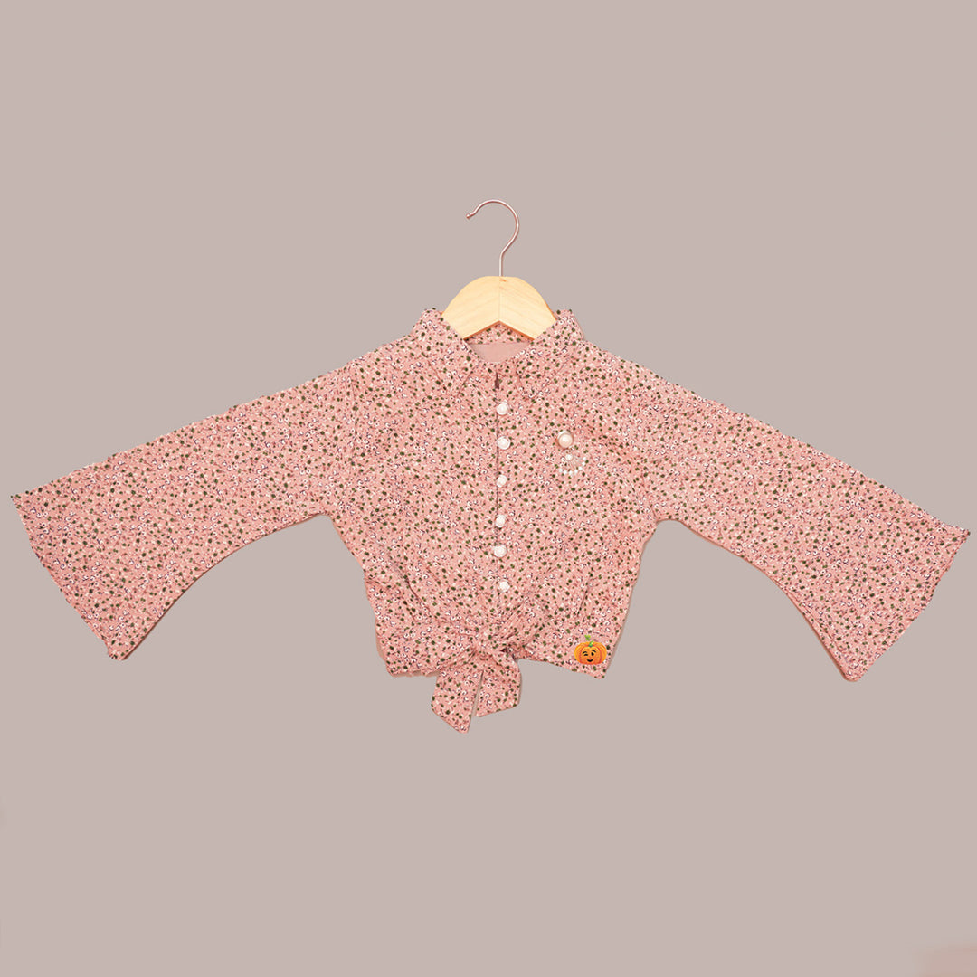 Printed Full Sleeves Girls Top Variant Front View