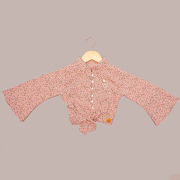 Printed Full Sleeves Girls Top Variant Front View