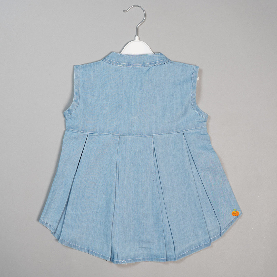 Denim Shirt Style Top for Girls Back View