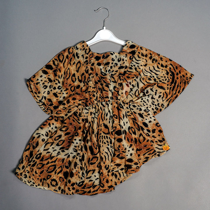 Tiger Print Top for Kids Back View