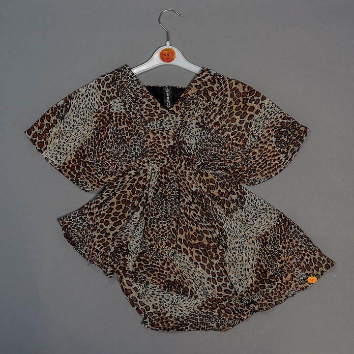 Tiger Print Top for Kids Front View