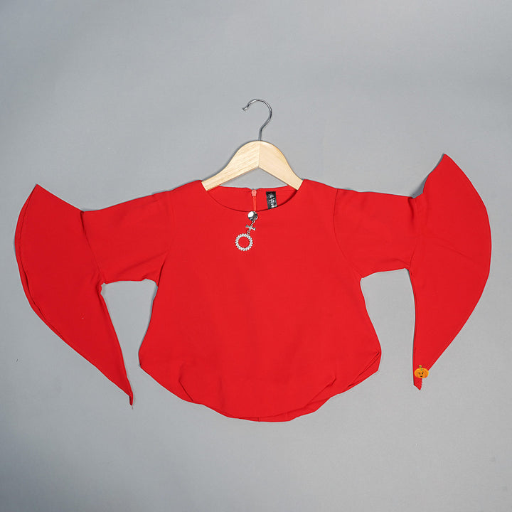 Beautiful Flare Sleeves Top for Kids Front View