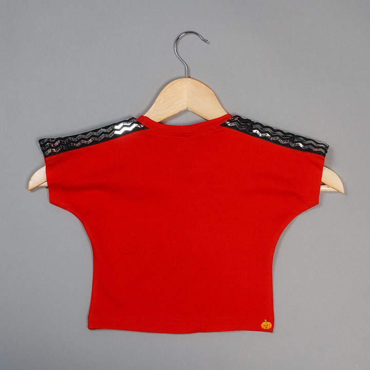 Calligraphic Print Top for Kids Back View