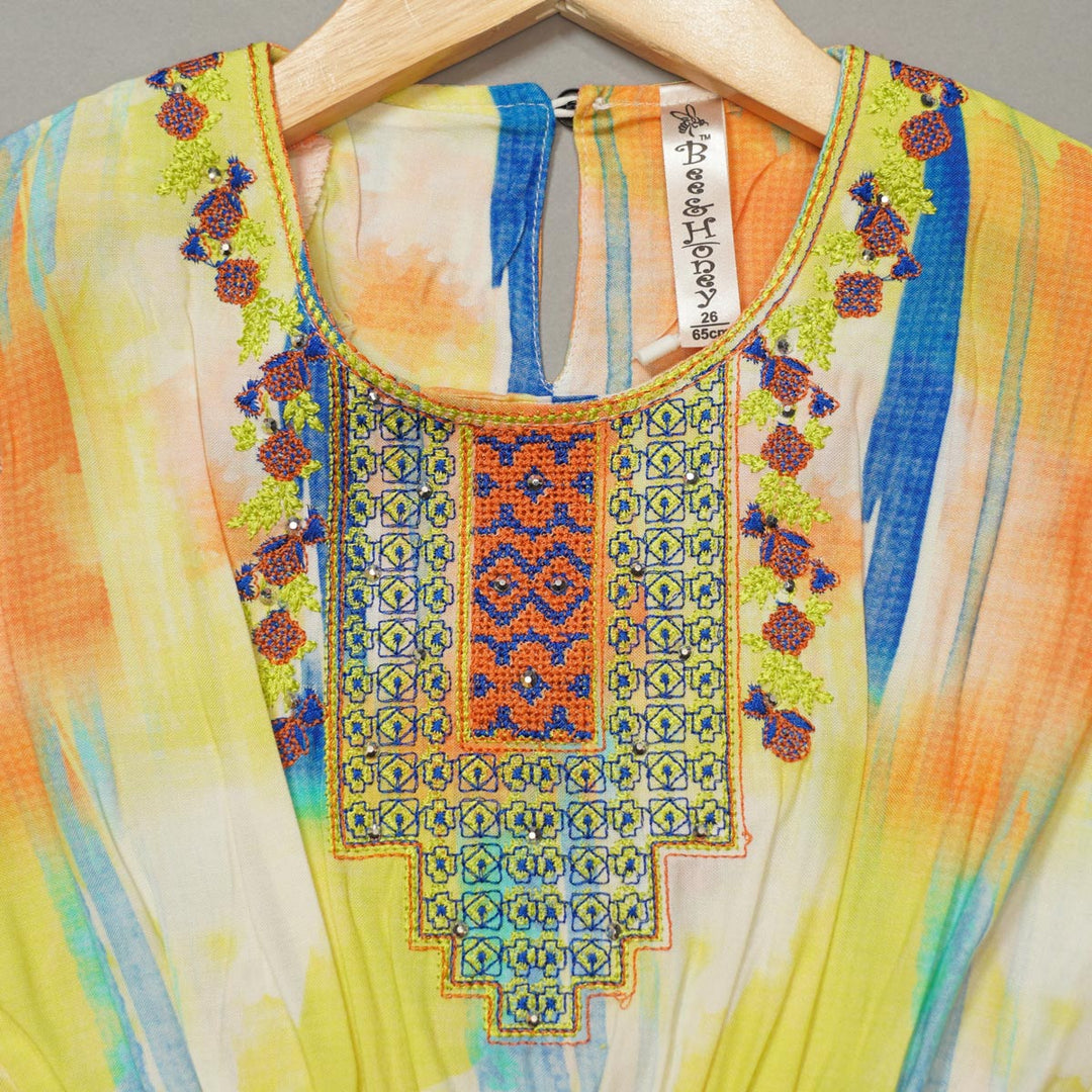Top For Kids In Green And Tomato Colors