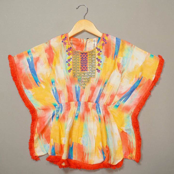 Top For Kids In Green And Tomato Colors
