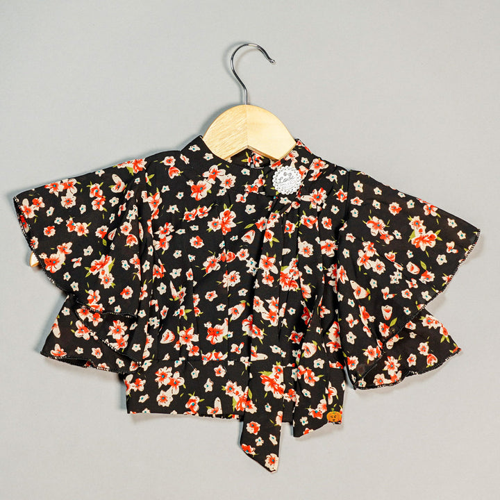 Kids Top with Floral Patterns Front View
