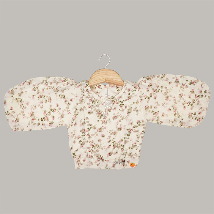 Floral Printed Top for Girls Variant Front View