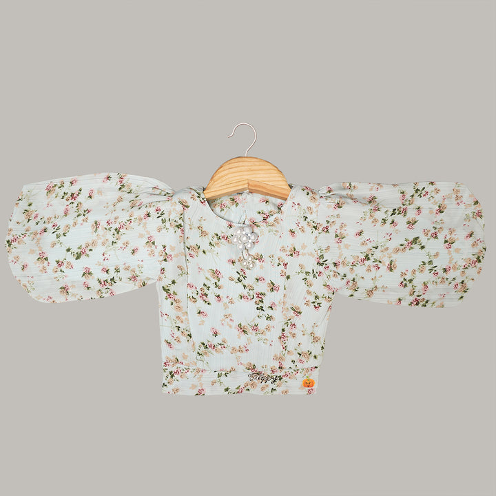 Floral Printed Top for Girls Variant Front View