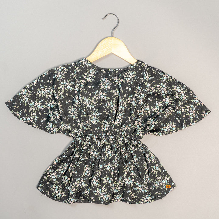 Top for Kids with Leaf Print Design Back View