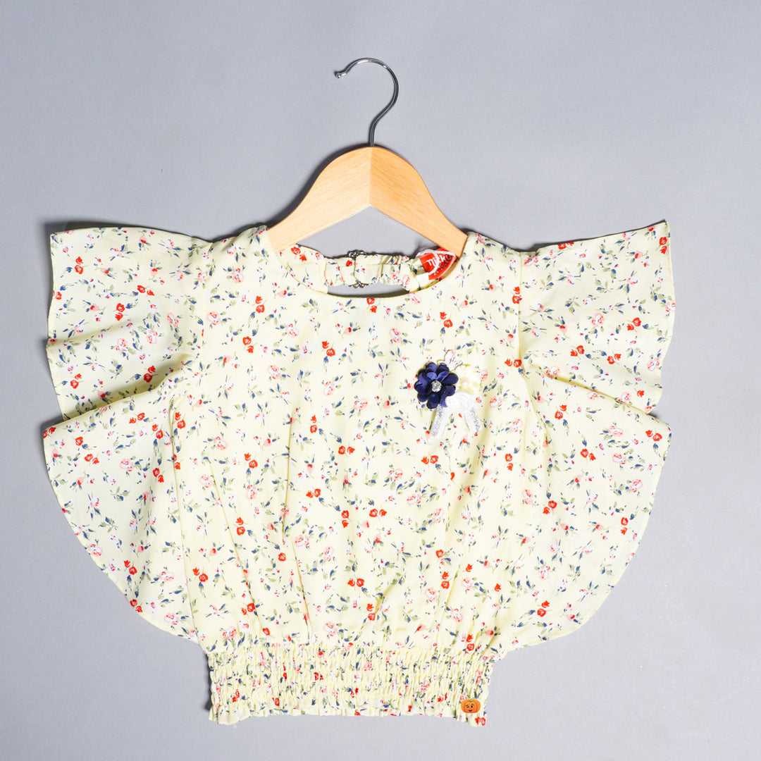 Tops for Girls with Floral Print Designs Front View