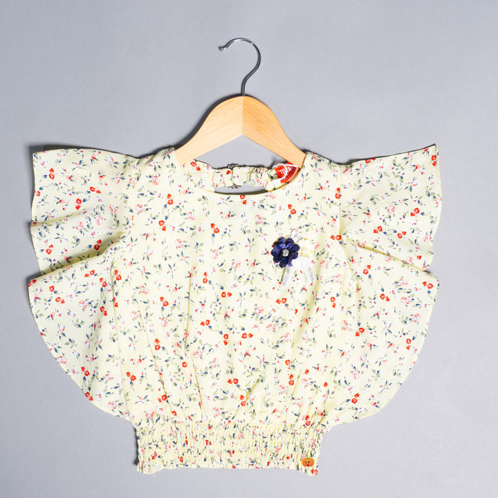 Tops for Girls with Floral Print Designs Front View
