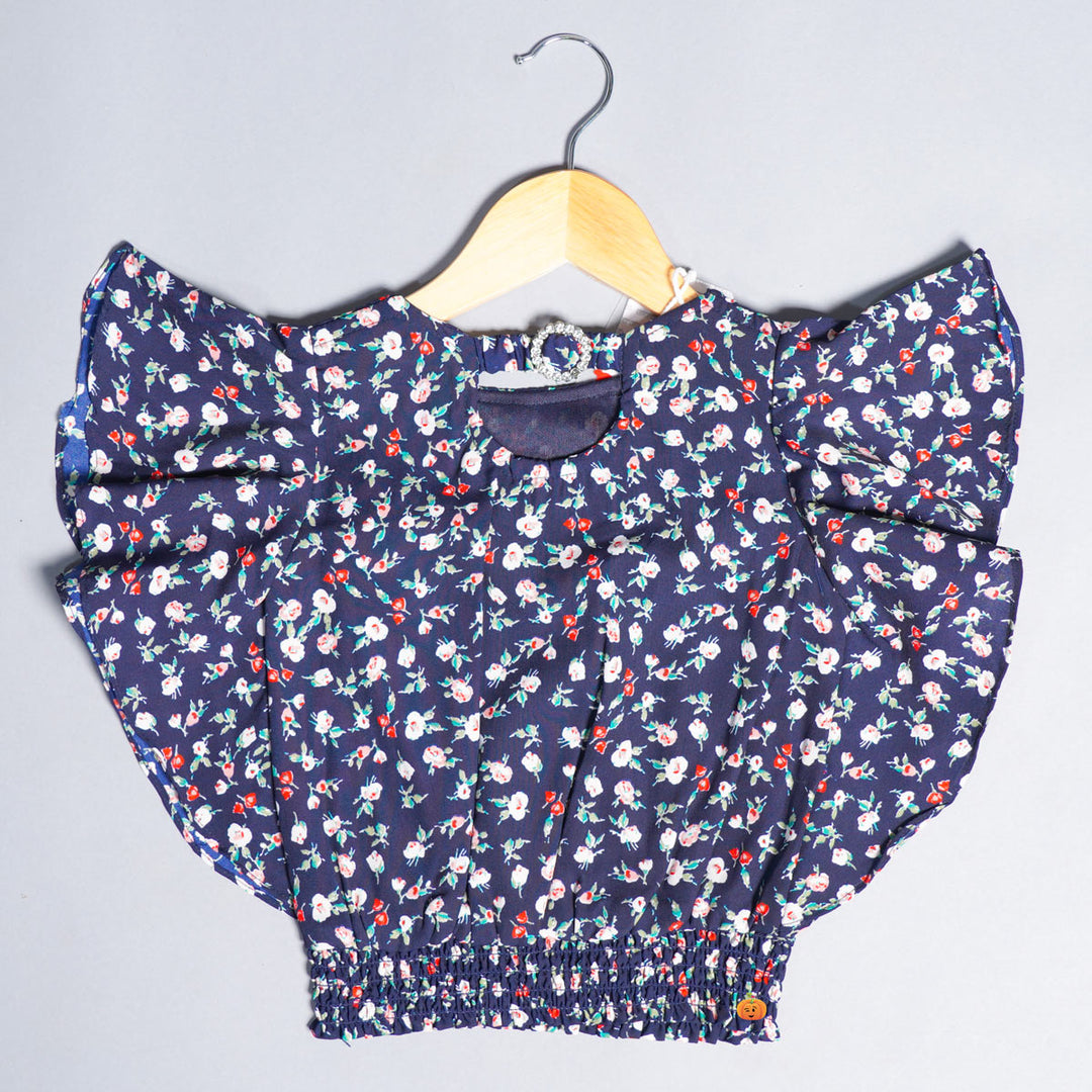 Tops for Girls with Floral Print Designs Front View
