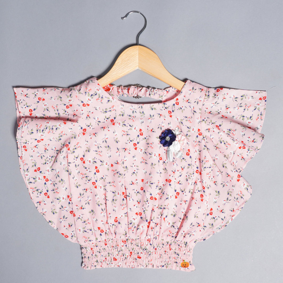 Tops for Girls with Floral Print Designs Front View