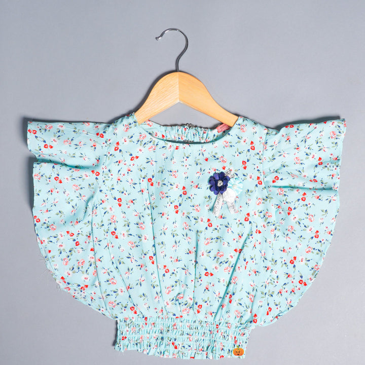 Tops for Girls with Floral Print Designs Front View