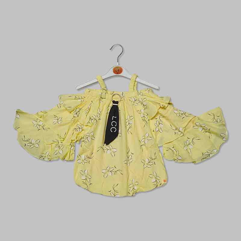 Top for Kid Girls with Flower Print