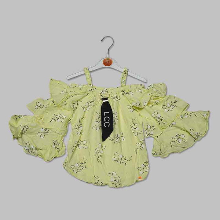 Top for Kid Girls with Flower Print