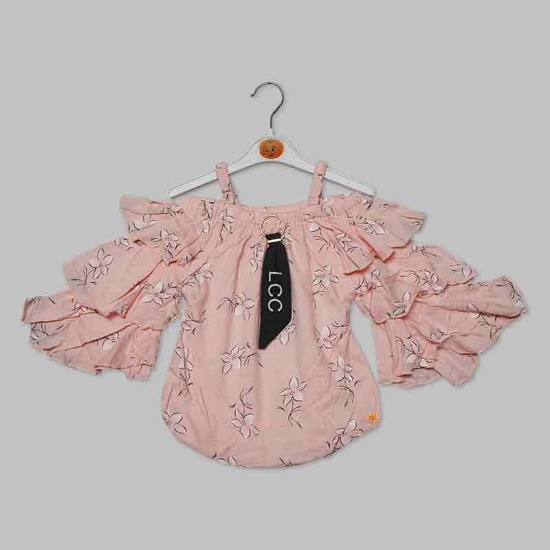 Top for Kid Girls with Flower Print