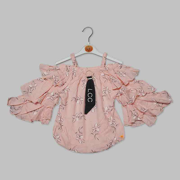 Top for Kid Girls with Flower Print