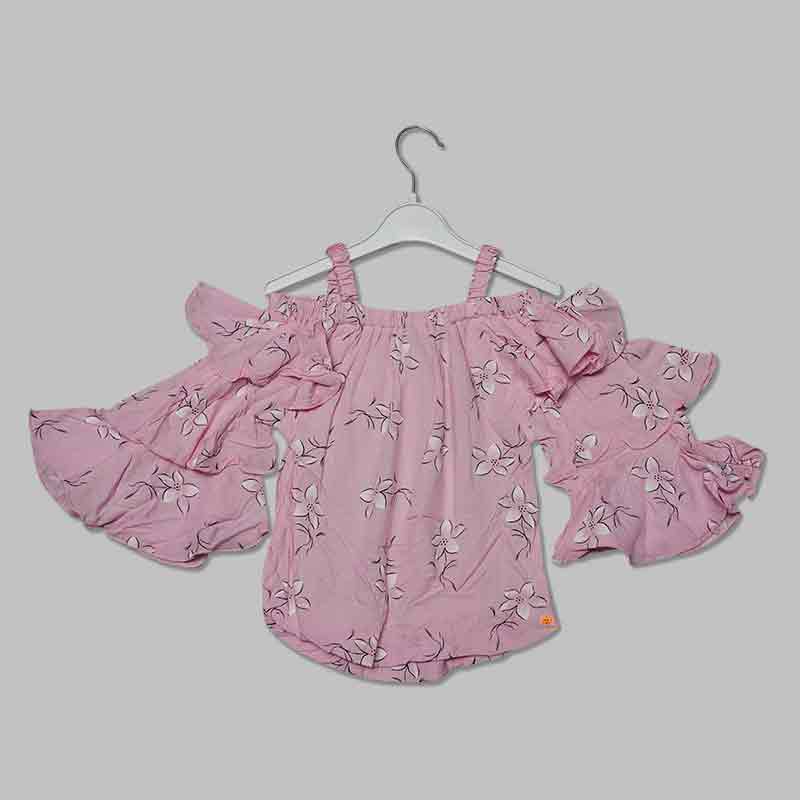 Top for Kid Girls with Flower Print