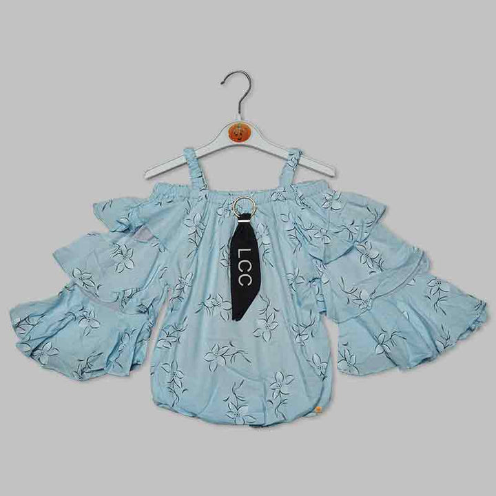 Top for Kid Girls with Flower Print