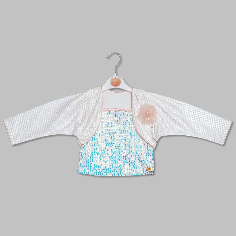 Western Dress For Girls And Kids With An Elegant SequinsPEACH