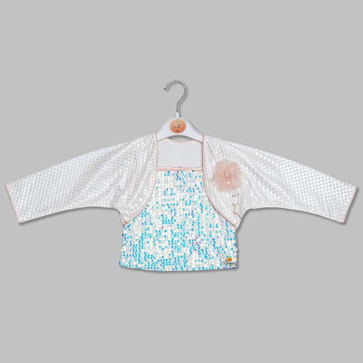 Western Dress For Girls And Kids With An Elegant SequinsPEACH