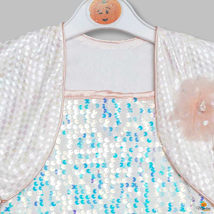 Western Dress For Girls And Kids With An Elegant SequinsPEACH