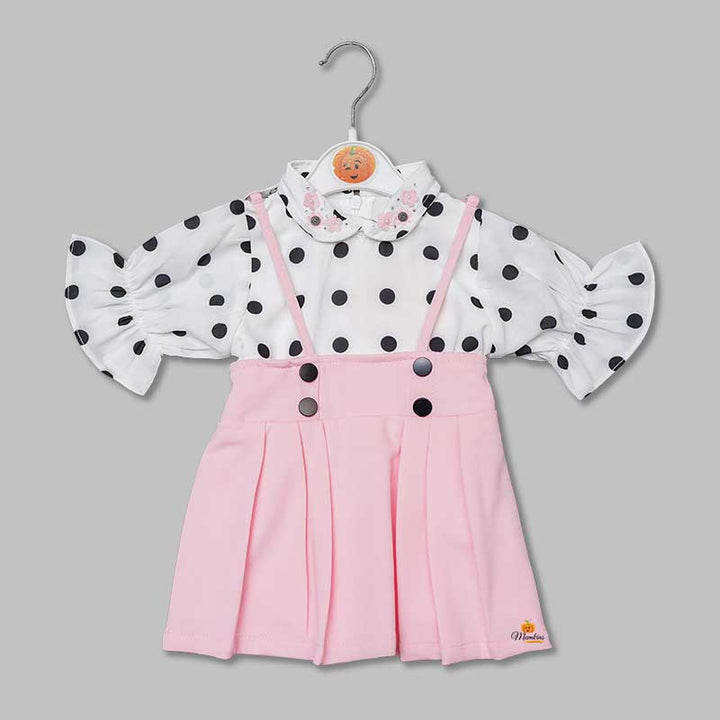 Western Dresses For Girls And Kids With Polka PrintPINK