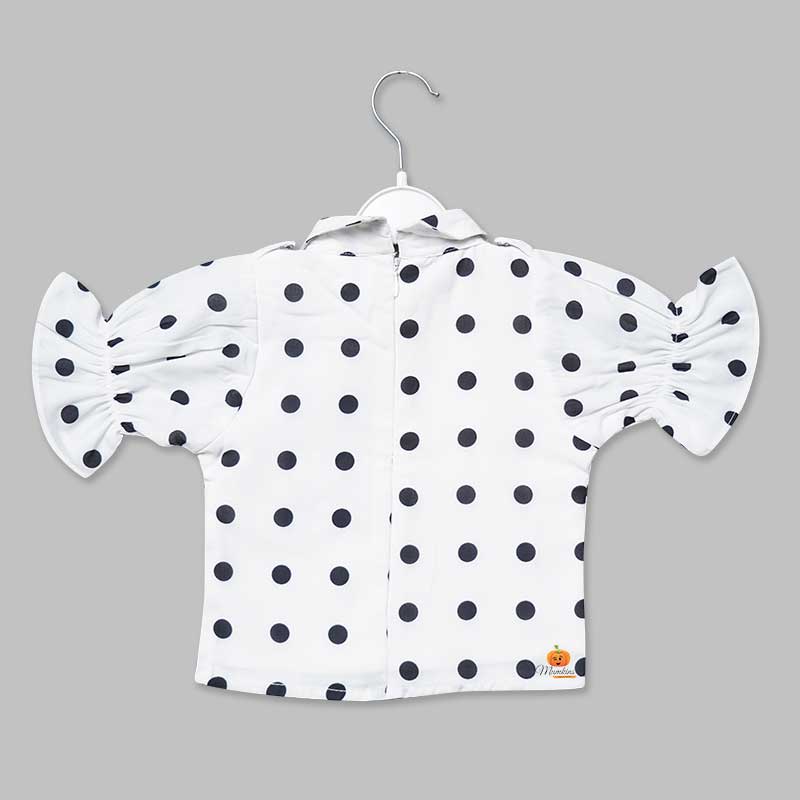 Western Dresses For Girls And Kids With Polka PrintMUSTARD