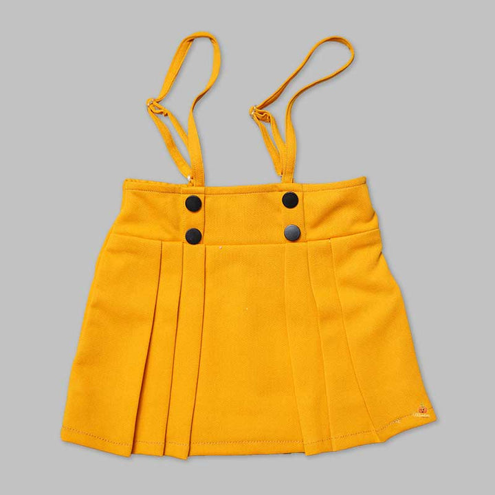 Western Dresses For Girls And Kids With Polka PrintMUSTARD