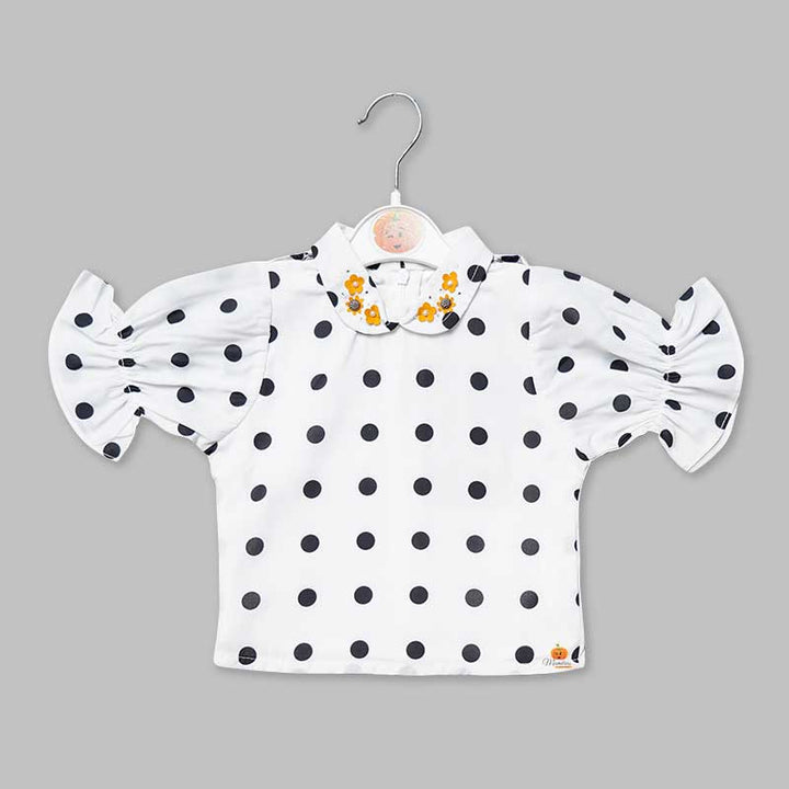 Western Dresses For Girls And Kids With Polka PrintMUSTARD