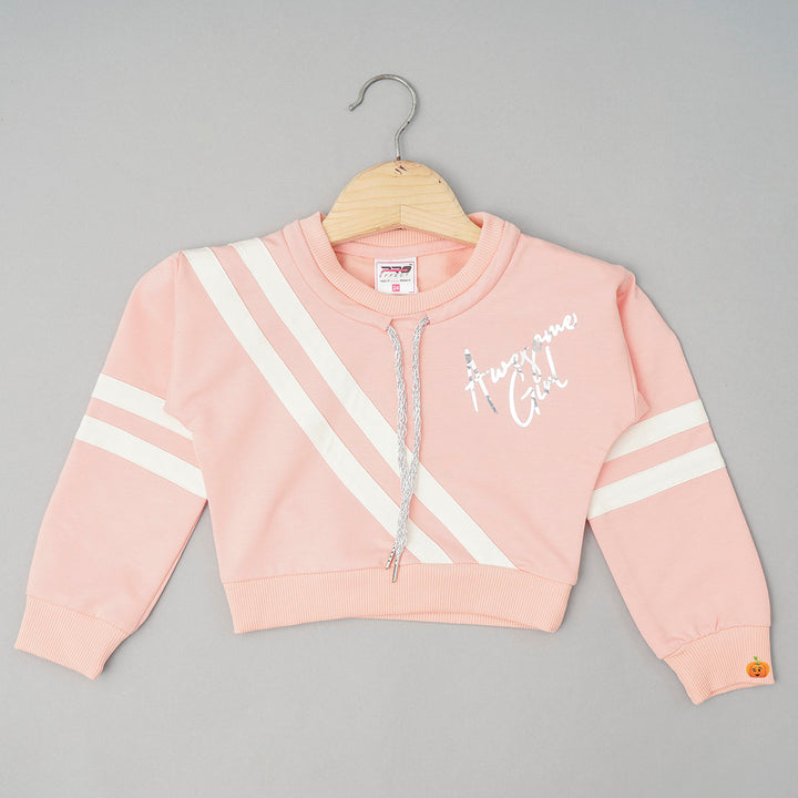Peach Girls Sweatshirt & Pant Top View