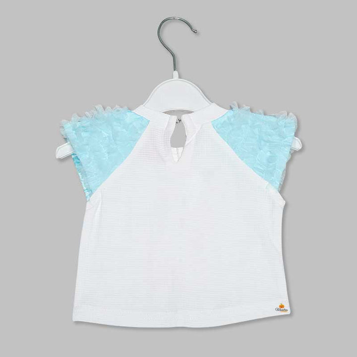 Western Set For Girls And Kids With Layered Pattern SkirtBlue