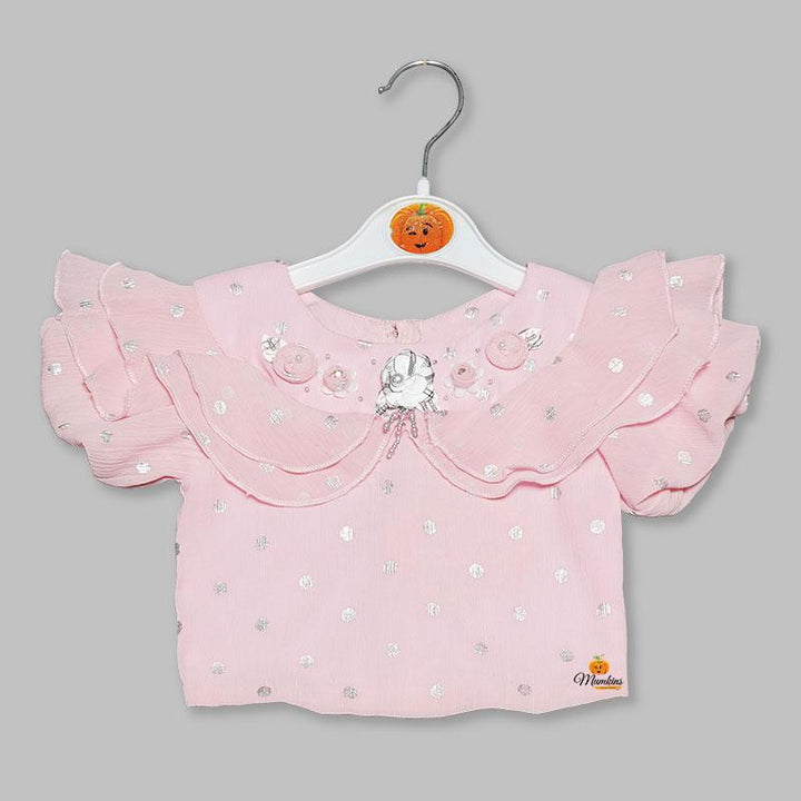 Western Set For Girls And Kids With Pleated Pattern SkirtPink